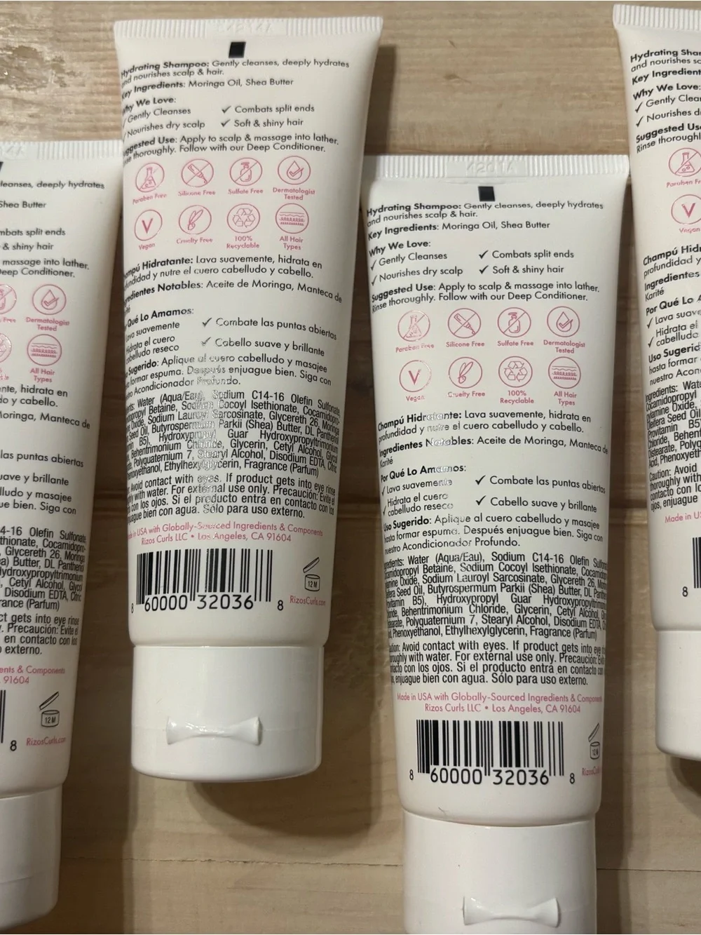 Rizos Curls Hydrating Shampoo - lot of 4 (38)